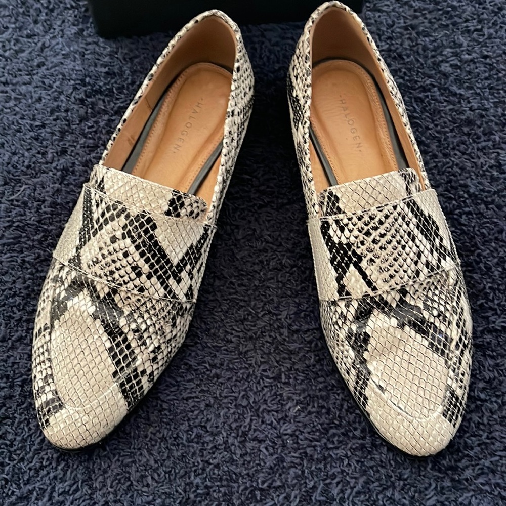 Halogen snake print loafers